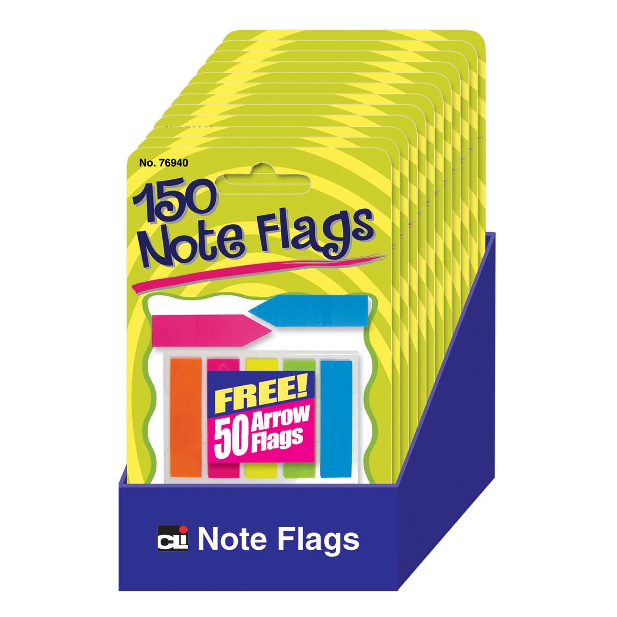 Charles Leonard Peel Off Sticky Note Flags, Assorted Colors, 150 Page Flags and 50 Arrow Flags, 1200 Pieces