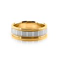 thumbnail image 5 of Genuine 14k Yellow White Yellow Gold Polished Satin Stylish Wedding Ring Mm, 5 of 6