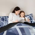 thumbnail image 5 of Castle Fairy Gradient Stripes Twin Comforter Sets,Abstract Watercolor Lines Bedding Set, 5 of 8