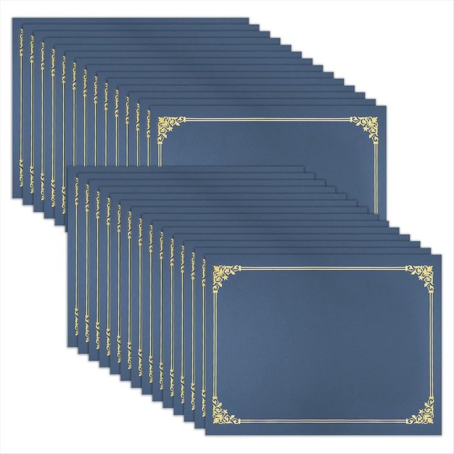 Paquete de 30 Fundas para Certificados, Cubiertas para Diplomas con Borde Dorado, para Certificados Tamaño Carta de 8,5 X 11 Pulgadas y Documentos.