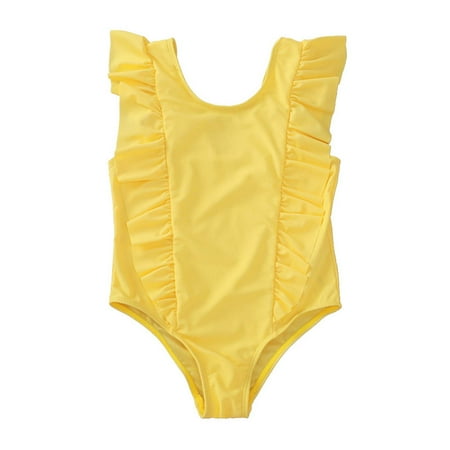 

Utoimkio Girls Bathing Suits Size 10-12 Toddler Kids Girls Swimsuit One-piece Baby Suit Summer Beach Solid Swimwear