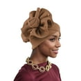 thumbnail image 3 of UTSJKR African Turban Caps Pre-Tied Flower Turbans for Women Head Scarf for Women Hair Wraps Cover Beanie Cap 2025 Coffee, 3 of 3