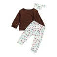 thumbnail image 3 of Seyurigaoka Baby Girl Long Sleeve + Trousers + Headband Rainbow Pattern Print, 3 of 6