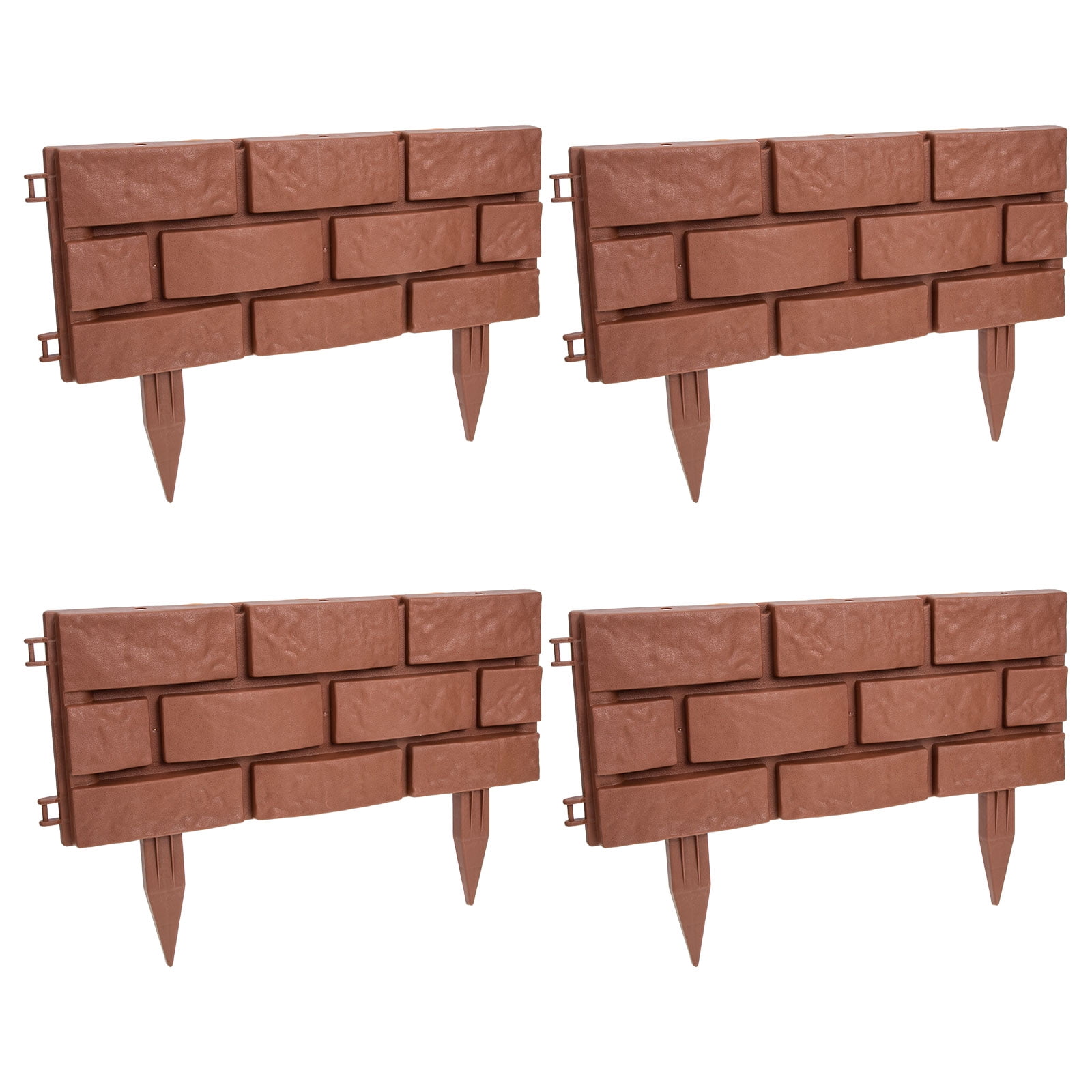 ROMANSENTIAL Garden Decorations Light Brown Plastic Fence for Outdoor Scenes