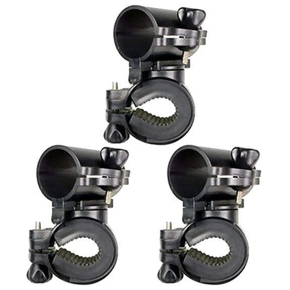 AURARMLET Flashlight Clip Mount Bike Flashlight Holder Black 3Set