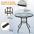 Dkelincs Outdoor Dining Table 32" Round Tempered Glass Patio Table with Umbrella Hole, All