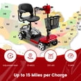 thumbnail image 3 of 15 Miles 4-Wheel Mobility Scooter for Adults & Seniors, 350W Powered Electric Wheelchair Device, Foldable & Portable Design with Removable Basket,300LBS Capacity,Compact & Portable for Elderly, 3 of 9