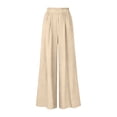 thumbnail image 6 of Inleife Women's Wide Leg Trousers Fashion Ladies Solid Elastic Waist Loose Fitting Long Pants with Pocket, 6 of 6