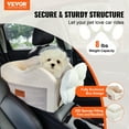 thumbnail image 2 of Asiento de coche para perros con consola central VEVOR, asiento elevador para perros pequeños, asiento de coche para mascotas con reposabrazos para coche con correa con clip, correas ajustables, 2 of 9