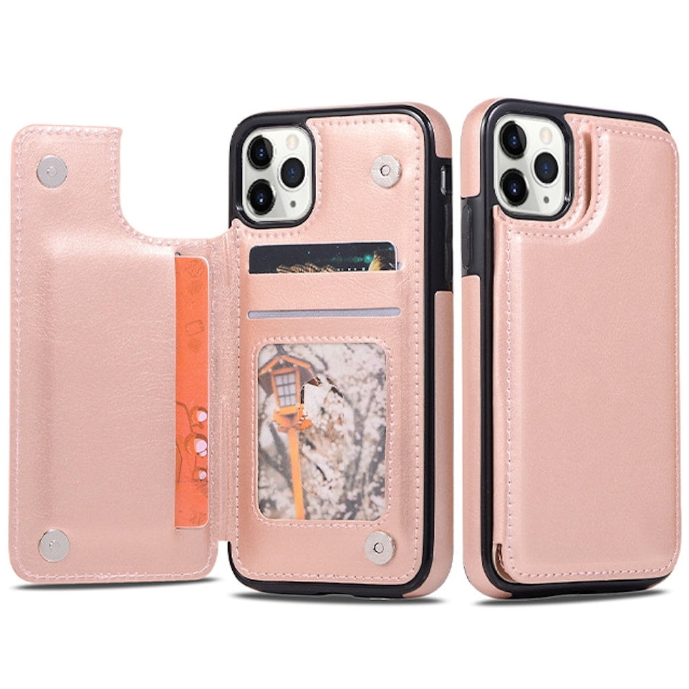 Stow Wallet Leather Hybrid Case with 3 Card Compartment for iPhone 11 ...