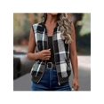 thumbnail image 2 of Zynoxe Women's Plaid Vests With Side Pockets Fashion Zip Up Vests for Women Classic Stand Collar Sleeveles Jackets Soft Lightweight Fall Winter Casual Gilet Jacket S, 2 of 7