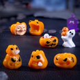 thumbnail image 2 of 7PCS Pumpkin Ghostly Figurines For Desktop Decorations Cute Halloween Resin Ornamentation Durability Party Display Sculpture, 2 of 5