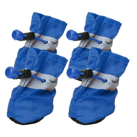 TELOLY 4Pcs Dog Shoes Warm Liner Dog Boots Foot Shield Dog Shoes Large Size Dogs Blue 5.5*4.5cm