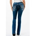 thumbnail image 3 of Grace in LA Women's Western Horseshoe Embroidered Stonewashed Bootcut Jeans (25, Blue Stonewashed), 3 of 3