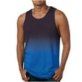 thumbnail image 2 of Xysaqa Plus Size Men's Tank Tops Gradient Sleeveless T-Shirt Gym Workout Sports Fitness Summer Casual Bottoming Vest Tops (Available in Big & Tall) 3X 4X 5X 6X Summer Savings, 2 of 5