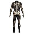 thumbnail image 3 of Men's Halloween Skeleton Jumpsuit Tight Fit Bodysuit,Long Sleeve Bodysuit for Performance Dress Up Party Onesie, 3 of 5