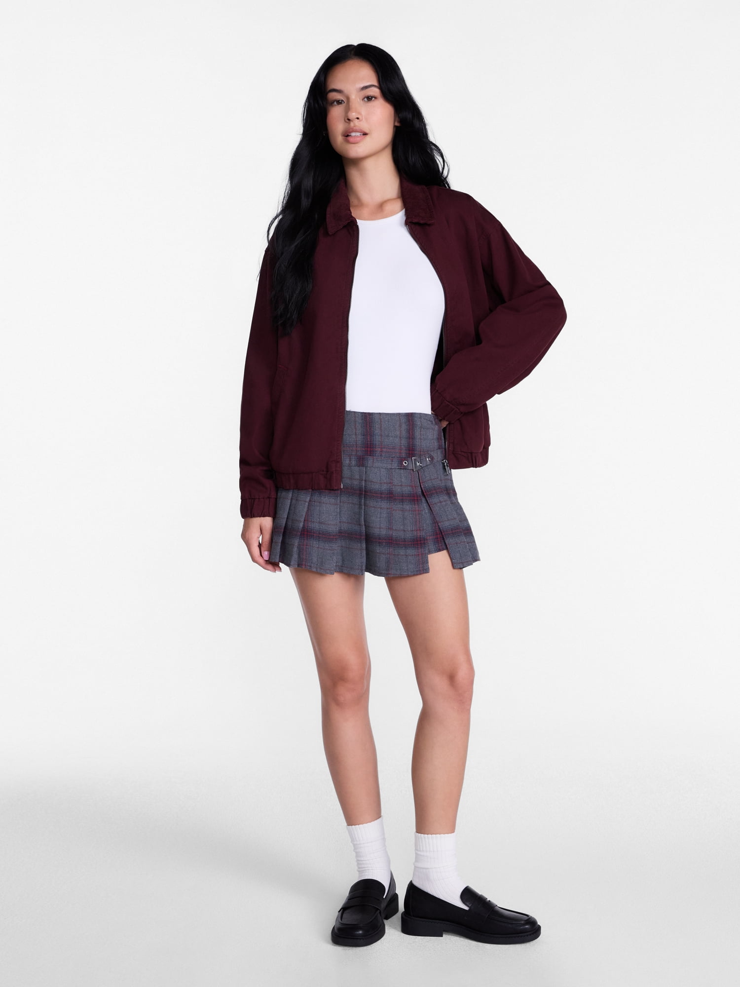 Madden NYC Women’s Pleated Plaid Mini Skirt, Sizes XXS-XXL