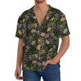 thumbnail image 3 of Honeii 's Camouflage Skulls for men's short-sleeved button-up collared shirt featuring a pocket, perfect for beach vacations, and travel adventures., 3 of 5