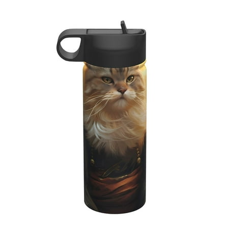 

Salouo Lakeside Flower Field Cat Pattern 18 oz Water Bottle With Straw Stainless Steel Sports Water Cup Flask Wide Mouth Travel Thermal Mug for Home Office Car