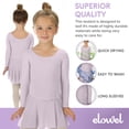 thumbnail image 4 of Elowel Girls Leotard Toddlers Long Sleeve Skirted Dress for Gymnastics Dance Ballet Lavender Size 12-14, 4 of 7