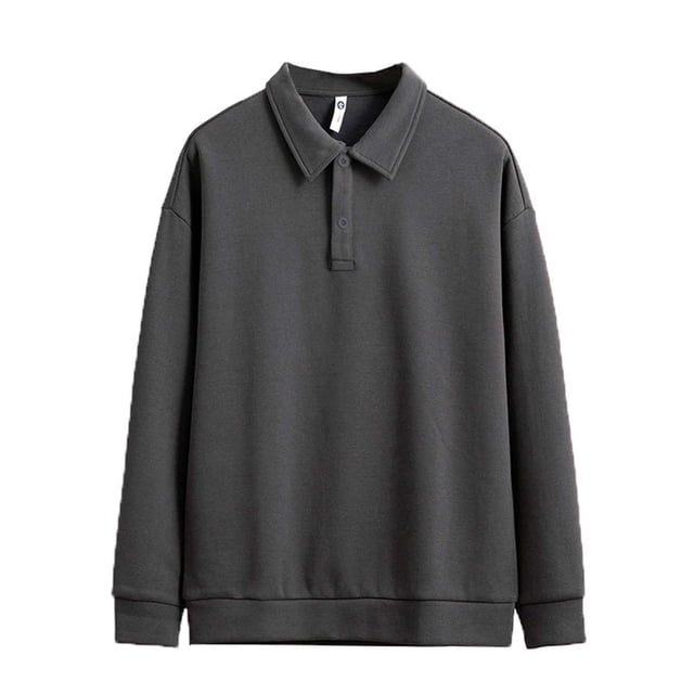 FAIWAD Mens Long Sleeve Shirts Casual Button Up Lapel Pullover Fall Winter Golf Work Shirts