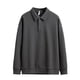 thumbnail image 1 of Blusa y camisa de manga larga con cuello vuelto para hombre, color liso, informal, holgada, con medio botón, manga larga, cuello vuelto, blusas de poliéster para hombre, 1 of 5