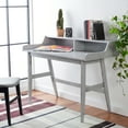 thumbnail image 2 of SAFAVIEH Wrigley Solid Writing Desk w/ 2 Shelves, Dark Grey, 2 of 11
