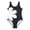Z10-Black, variant on SHenli Girls Bathing Suits One Piece Swimwear Ruffled Color Blocking Skirt Low Back Design Swimsuit Beachwear for Juniors