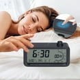 thumbnail image 3 of REGALWOVEN Small Digital Alarm Clock for Bedroom, Alarm Clocks with Big Numbers Display, Dimmable, Temperature, Snooze, 12/24H for Deep Sleepers Black, 3 of 6