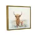 thumbnail image 3 of Stupell Highland Cattle & Baby Calf Rural Animals & Insects Painting Gold Floater Framed Art Print Wall Art, 3 of 6