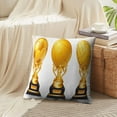 thumbnail image 4 of LALILO Throw Pillow Covers Gold Sport Ball Trophy Soccer Cushion Cover 18" x 18", 2 Pack, 4 of 6