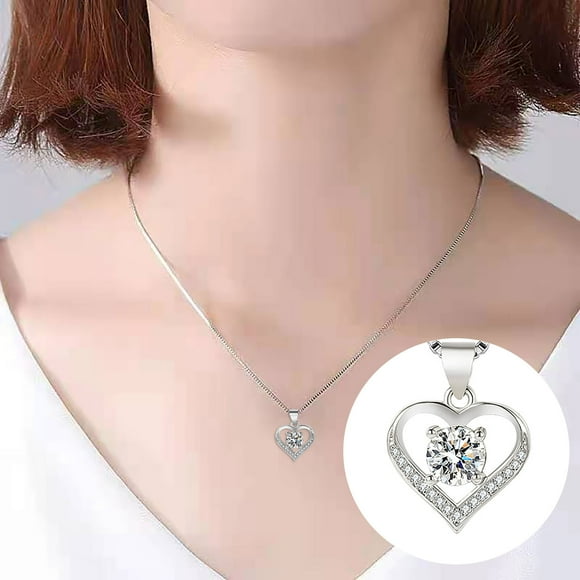 TopLLC Pendants Only Hollow Heart-Shaped Peach Heart Couple Necklace Valentine's Day Jewelry Gift Projection necklace