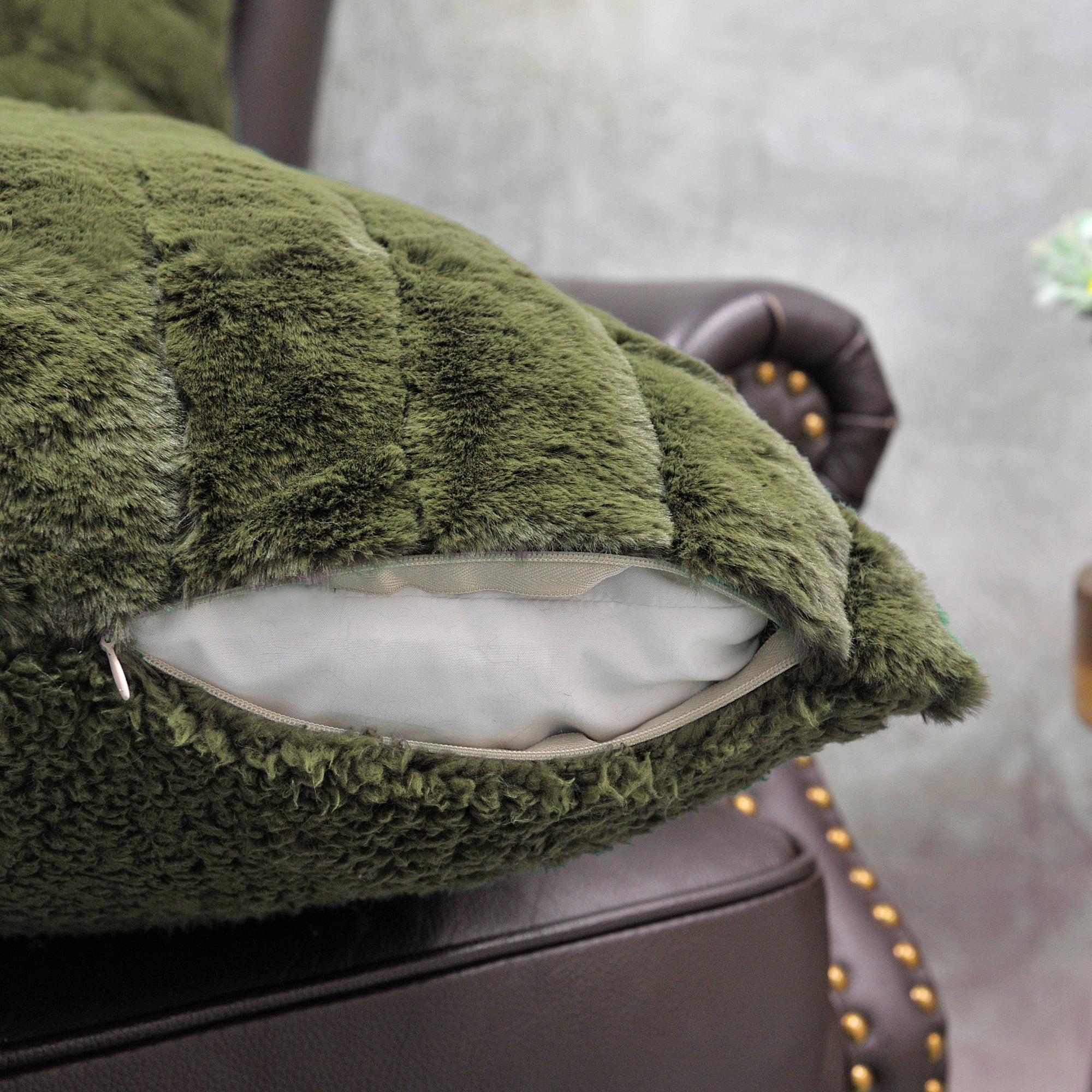 Home Soft Things Super Soft Decorative Pillow Covers, Set of 4, 20x20 inches, Olive