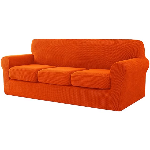 2024 Sofa Cover with Separate Cushion Slipcover Stretch Checks (Sofa Wine)