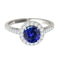 thumbnail image 2 of Mauli Jewels Engagement Rings for Women 1.20 Carat Halo Tanzanite And Diamond Engagement Ring 4 Prong-Setting 14k White Gold, 2 of 6