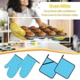 thumbnail image 6 of Gingham Blue Background Oven Mitts and Pot Holders Sets Baking Sets for Kitchen BBQ Gloves Heat Resistant Cooking Design Checkered 4 Pieces, 6 of 8