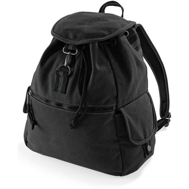 Quadra - Mochila de tela modelo Vintage (18 litros) (Negro vintage)
