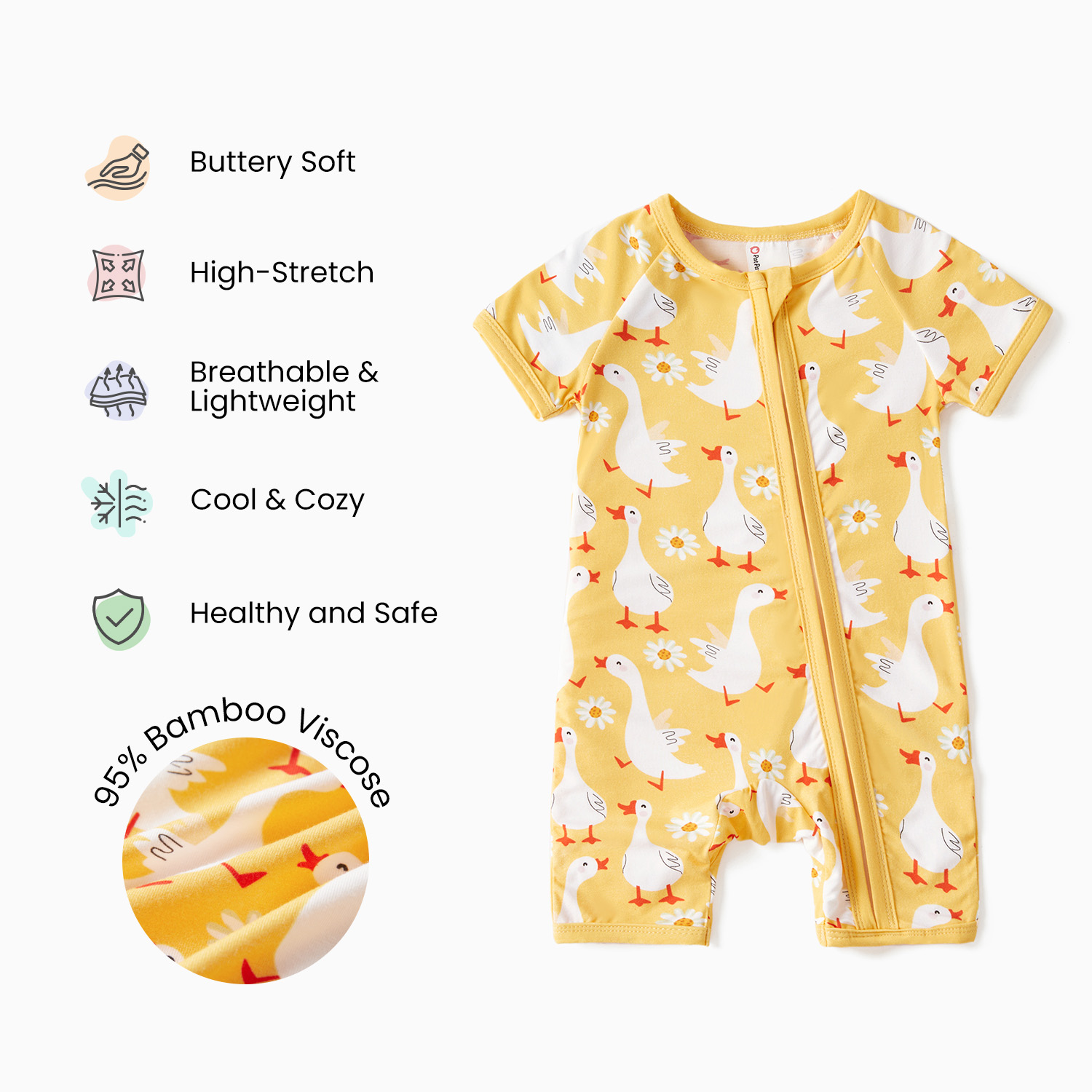 PatPat Bamboo Baby Rompers, 2-Pack photo 3