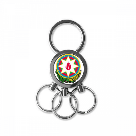 baku azerbaijan national emblem stainless steel metal key holder chain keychain