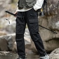 thumbnail image 2 of ameIAEA Cargo Pants for Men Elastic Waist Outdoor Hiking Pants Drawstring Sweatpant with Multi Pockets, 2 of 7