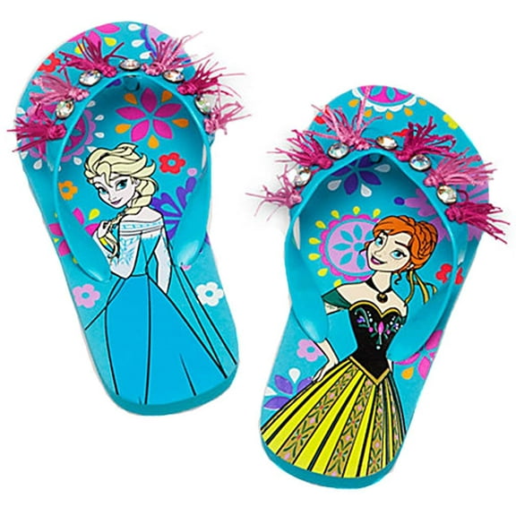 Disney Store Frozen Anna Elsa Flip Flops Sandals Shoes Girl Size 13/1