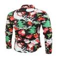 thumbnail image 3 of Men‘s Christmas Dress Shirts Fun Printed Long Sleeve Regular Fit Button Down Shirts Light Blue M, 3 of 6