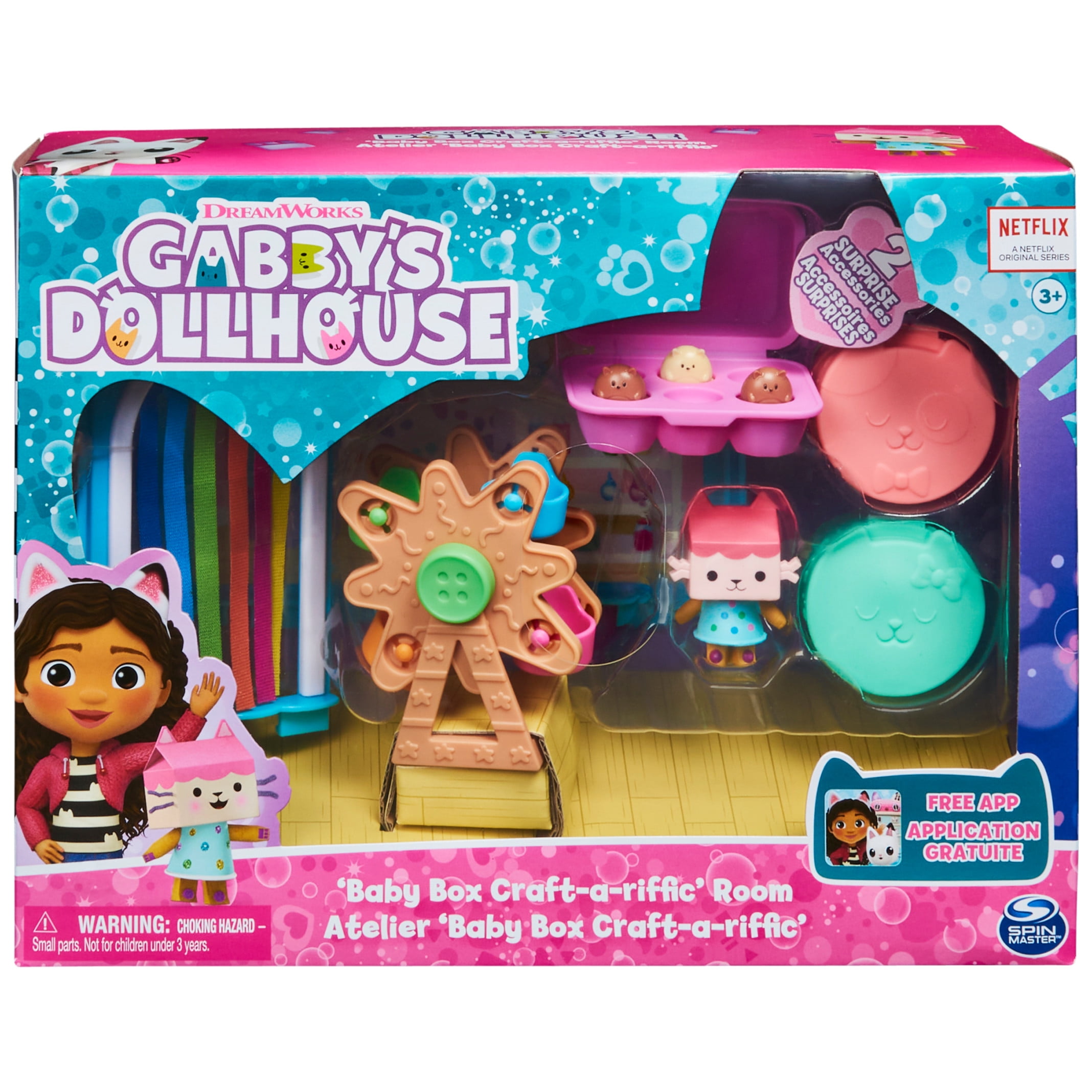 Gabby's Dollhouse, Baby Box Craft-A-Riffic Room Playset with Cat Figure