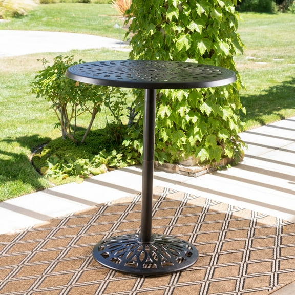 Cobb Outdoor Cast Aluminum Bar Table, Shiny Copper Finish