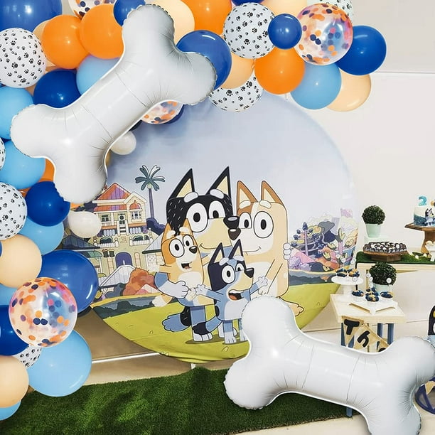 Bluey – arrière-plan de fête d'anniversaire pour enfants, décoration d –  dreamybackdrop