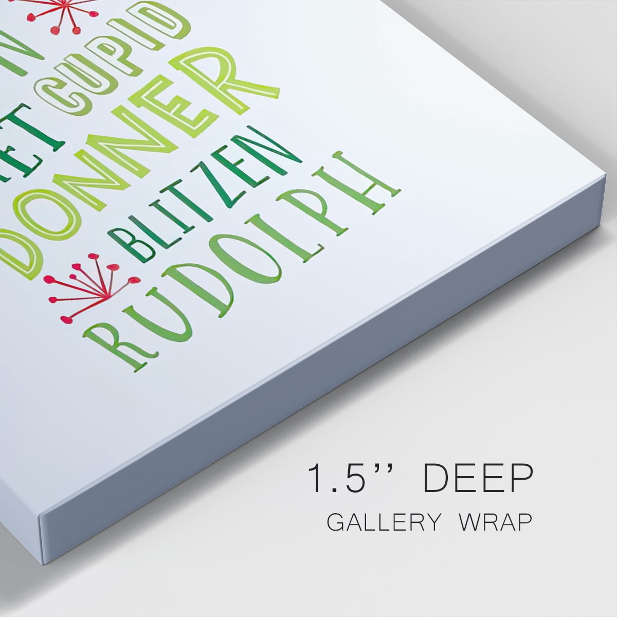 Reindeer Names - Green- Gallery Wrapped Canvas