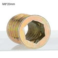 thumbnail image 2 of ziyahi 10Pcs Wood Insert Nut with Inside Outside Threads Carbon Steel Cabinet Closet Table M8 Hexagonal Threaded Nuts Furniture Fixing, 2 of 6