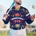 thumbnail image 5 of KLL Happy Mardi Gras for Men's Baseball Shirts,Short Sleeve Casual Shirts Button Down Shirt for Men Beach Summer Wedding Shirt-X-Large, 5 of 7