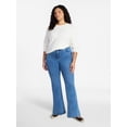 thumbnail image 2 of Terra & Sky Women's Plus Size Core Mid Rise Bootcut Jeans, Short and Regular Inseams, Sizes 16W-26W, 2 of 5