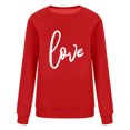 thumbnail image 4 of TIMIFIS Chandail Molletonné Surdimensionné pour Femmes Valentines Day Tenue Femmes Décontractée Chandail à Col Rond à Enfiler Hauts Mignon Imprimé Amour Chandail à Manches Longues Chemise - Printemps/été, 4 of 4